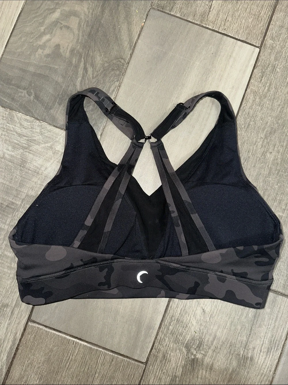 Zyia‎ Active Mesh Sports Bra Forest Camo Padded Adjustable Gym Size Medium
